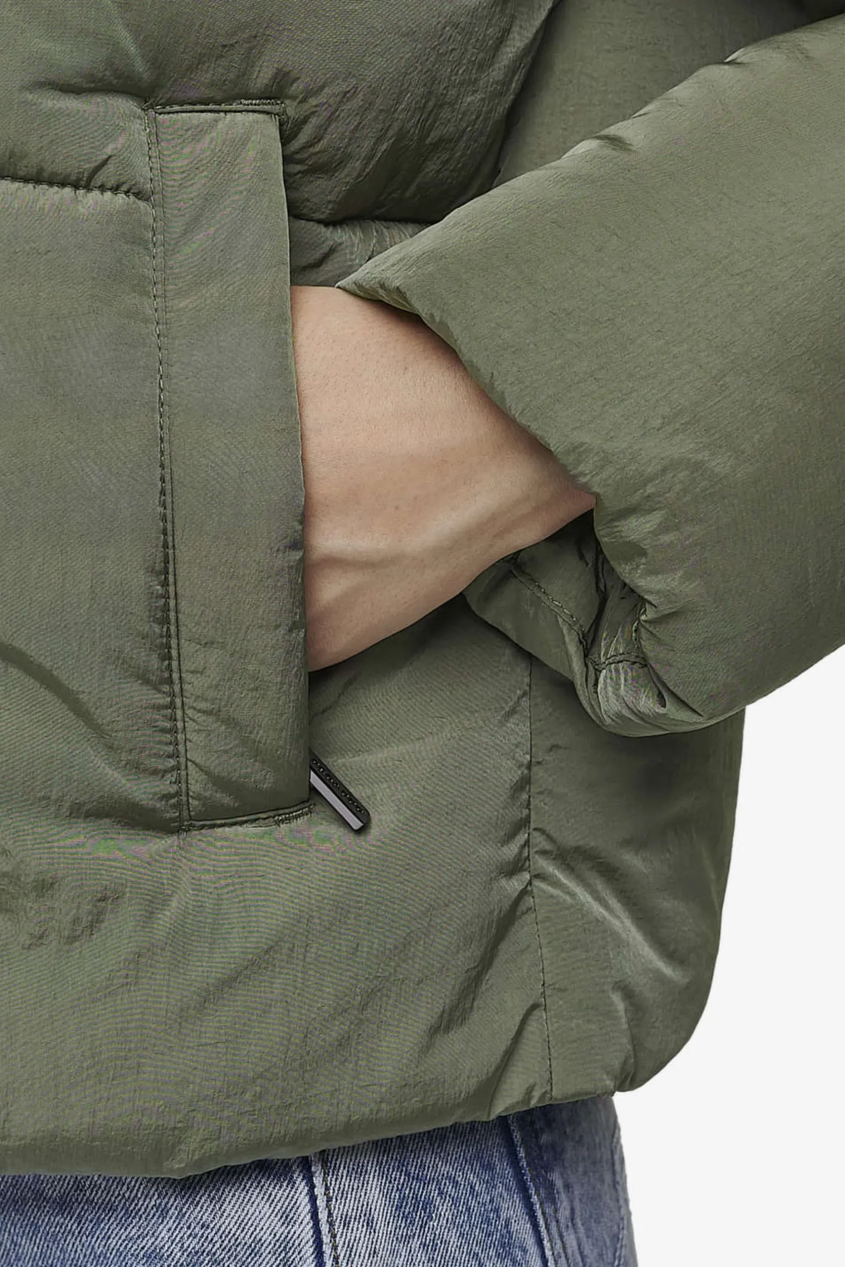 Pegador Jackets|Blanca Crushed Puffer Jacket Mud Olive