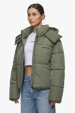 Pegador Jackets|Blanca Crushed Puffer Jacket Mud Olive