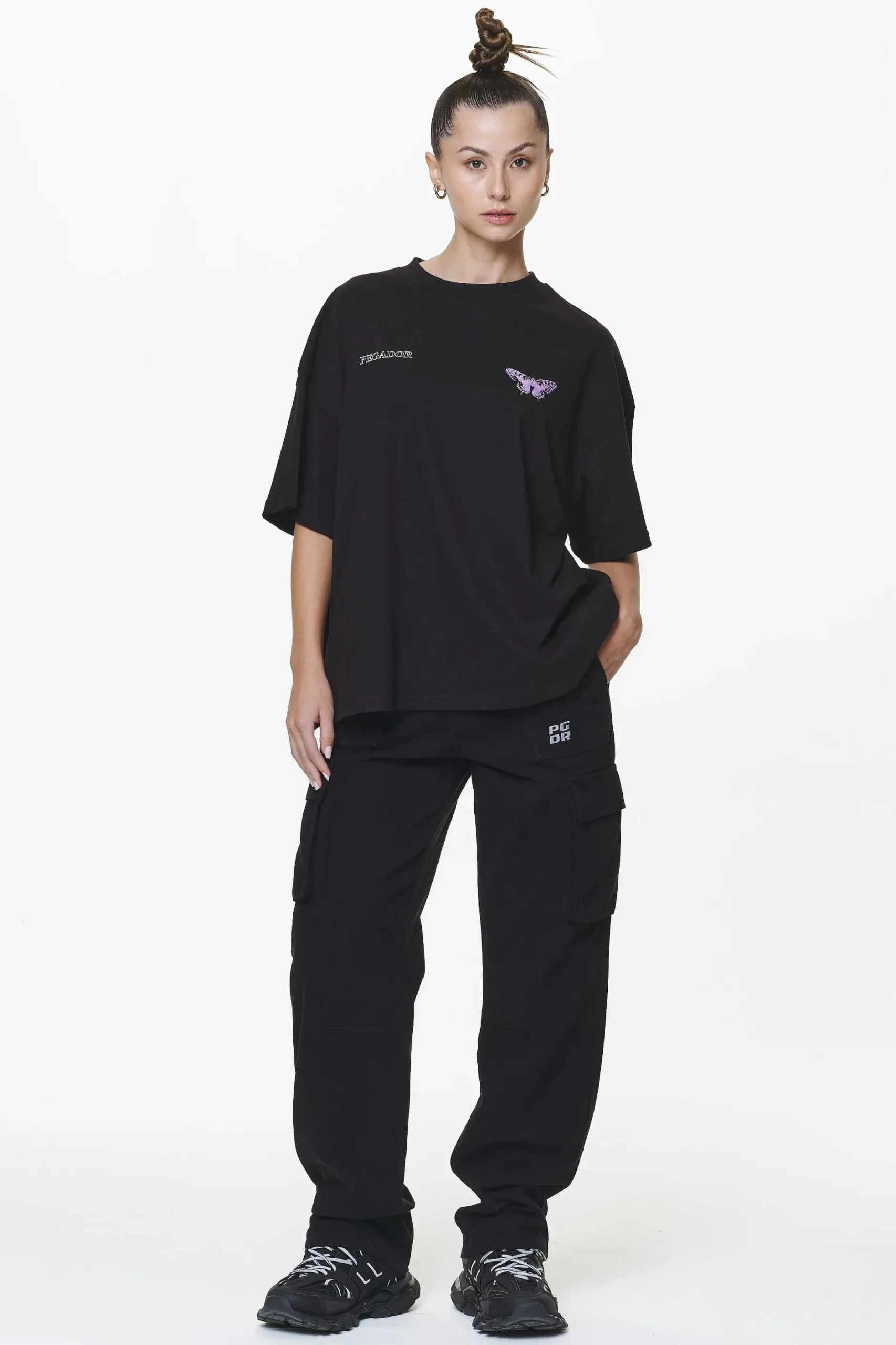 Pegador Pants|Bodo Wide Cargo Pants Black