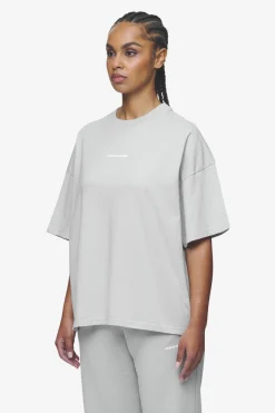 Pegador Tees|Bracy Heavy Oversized Tee White Gum Washed sky grey