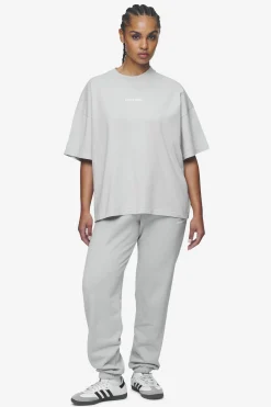 Pegador Tees|Bracy Heavy Oversized Tee White Gum Washed sky grey
