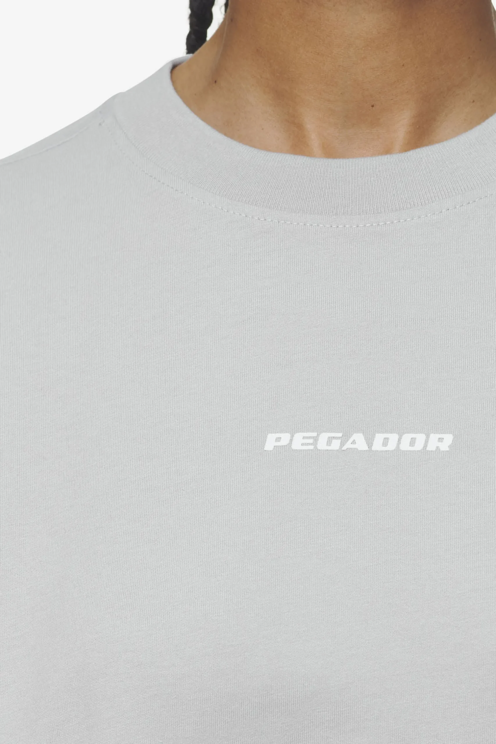 Pegador Tees|Bracy Heavy Oversized Tee White Gum Washed sky grey