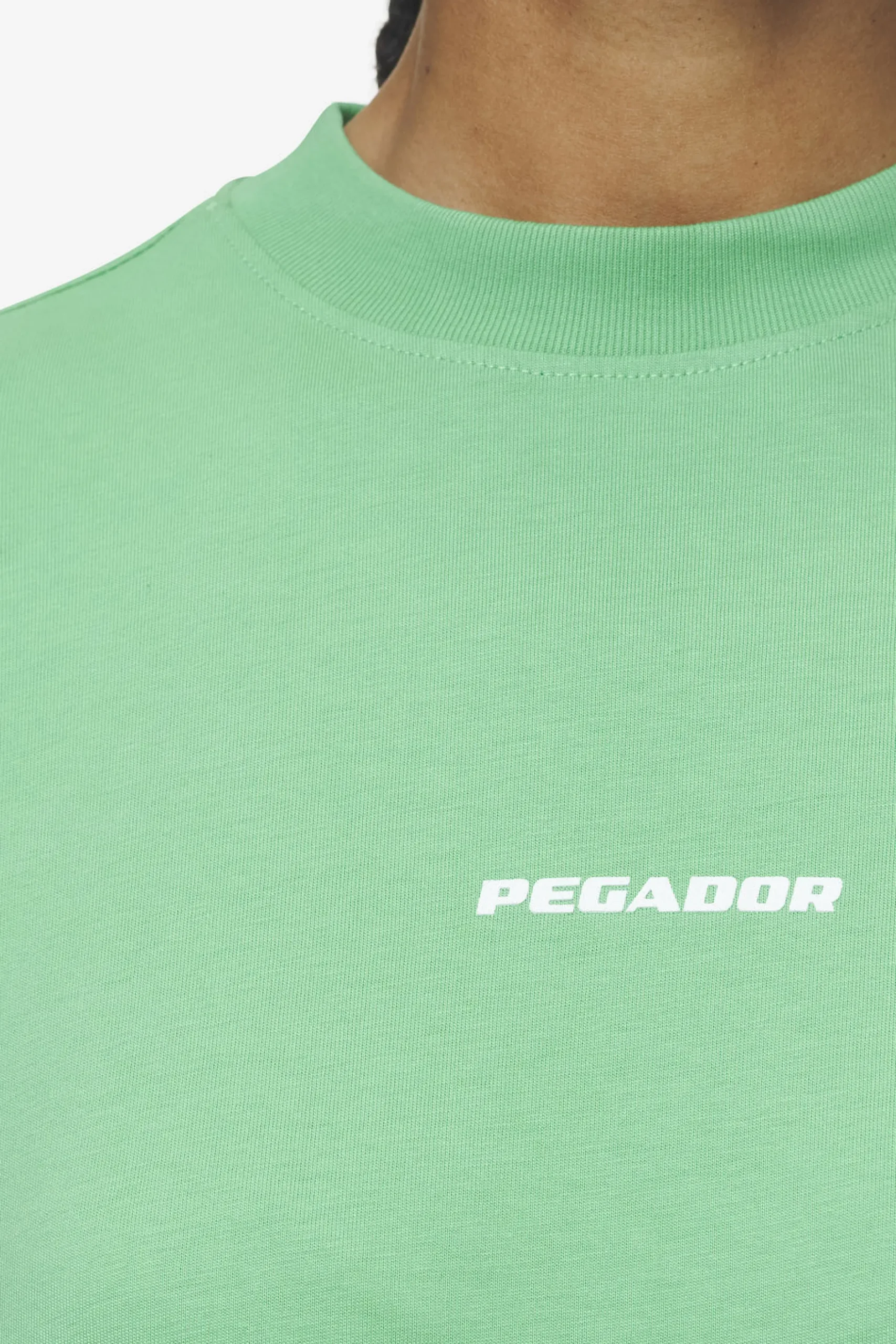 Pegador Tees|Bracy Heavy Oversized Tee White Gum Washed peppermint green