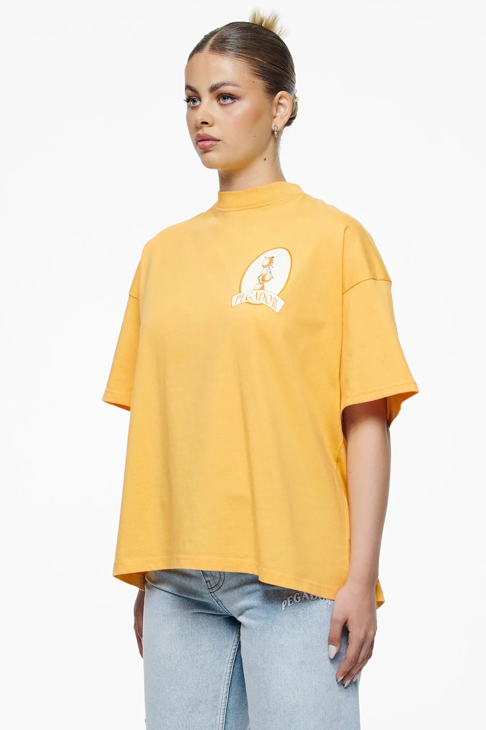 Pegador Tees|Brenda Heavy Oversized Tee Vintage Washed Golden Sun