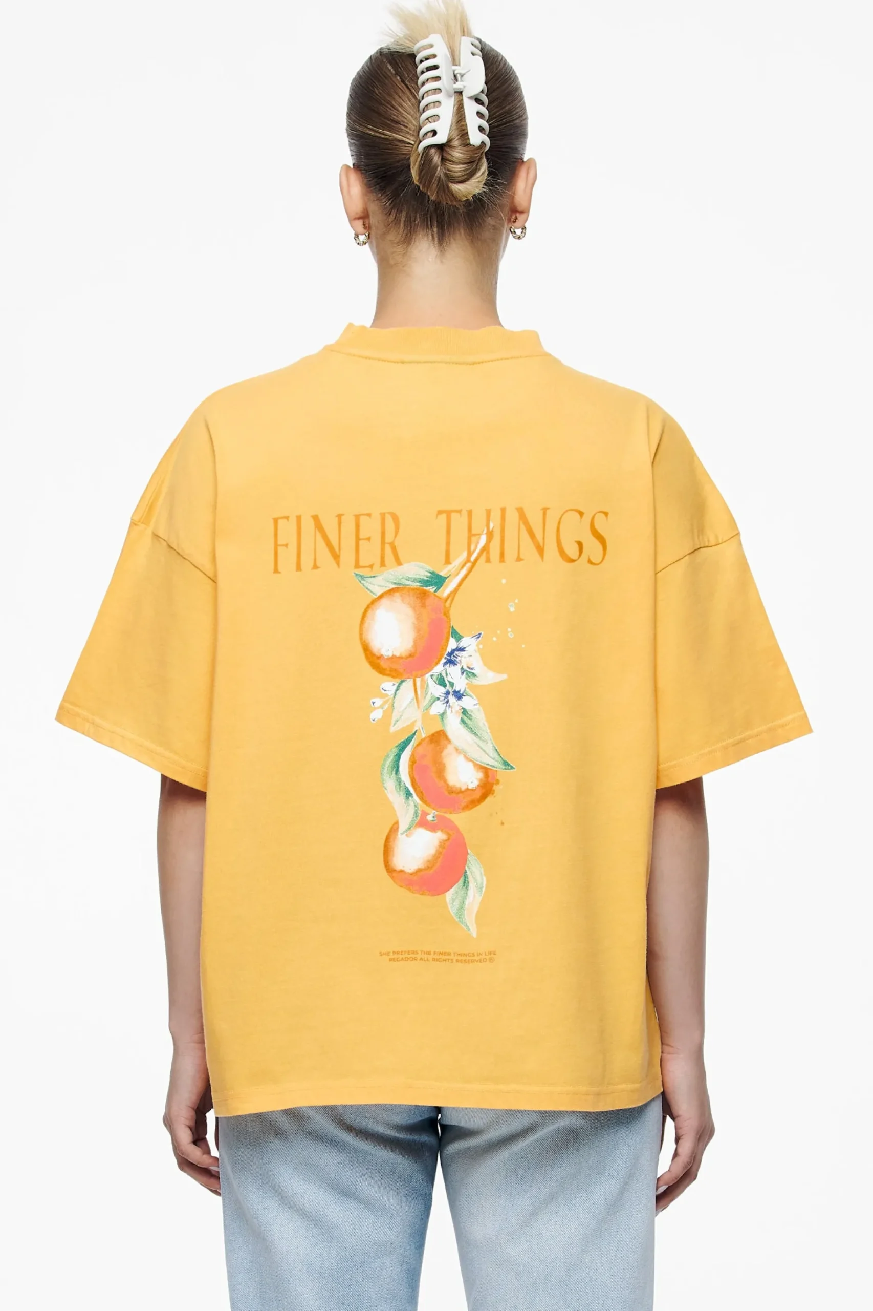 Pegador Tees|Brenda Heavy Oversized Tee Vintage Washed Golden Sun