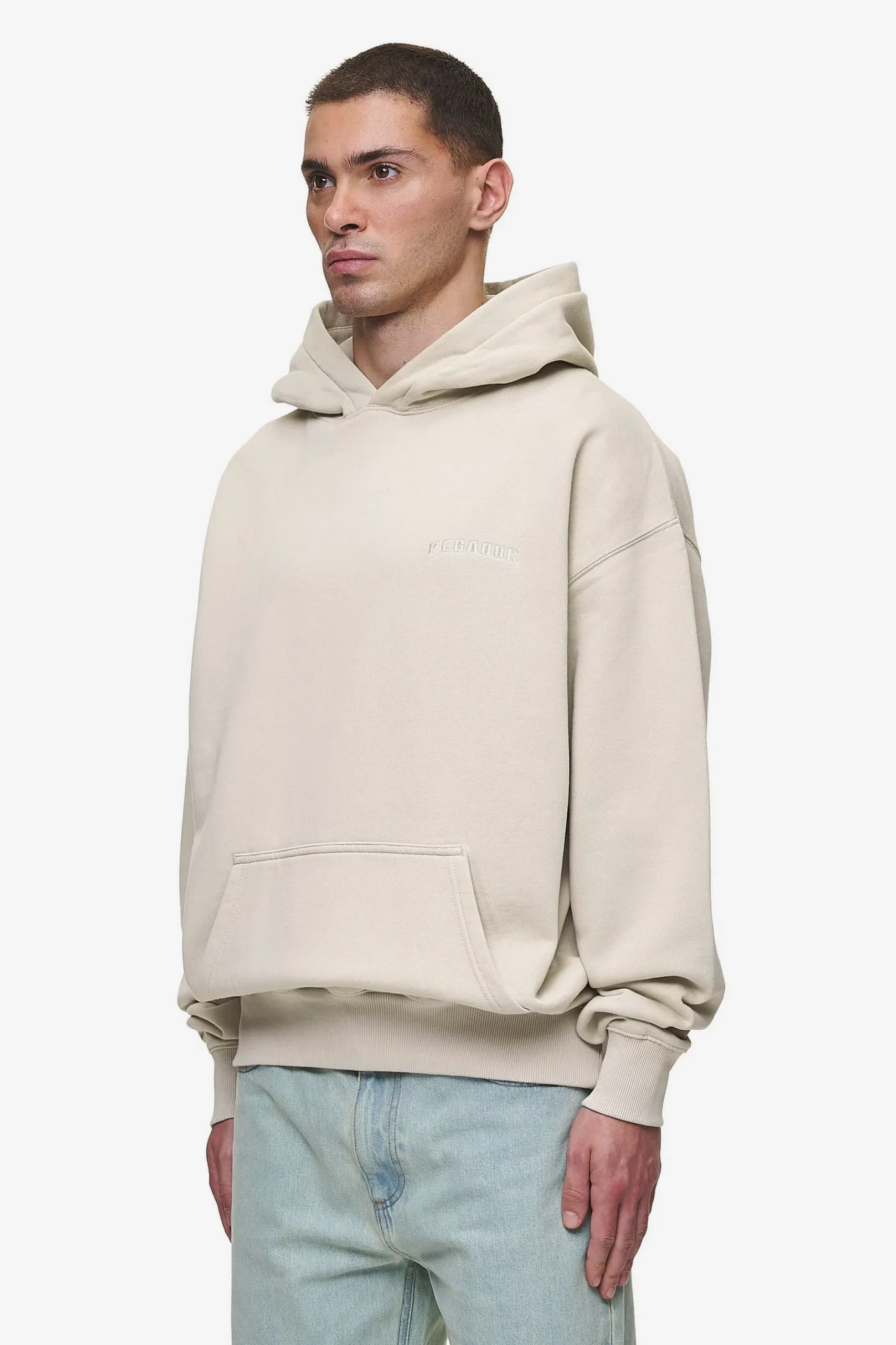 Pegador Hoodies|Buford Oversized Hoodie Washed Light Beige