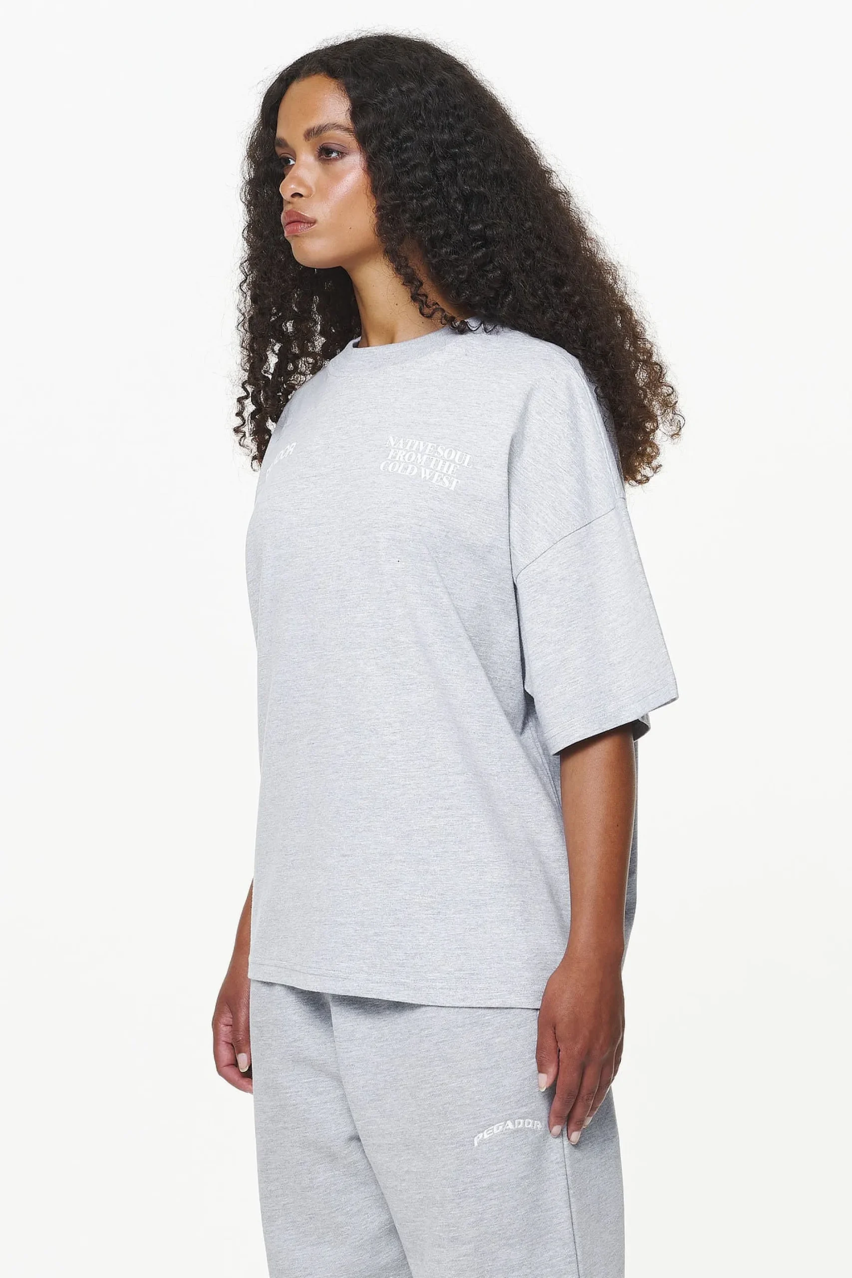 Pegador Tees|Cadogan Heavy Oversized Tee Grey Melange