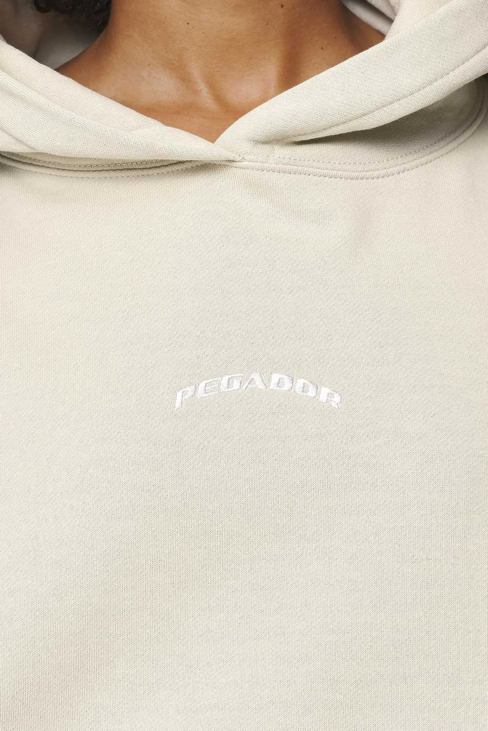 Pegador Hoodies|Camberwell Logo Oversized Hoodie Vintage Washed Bone White