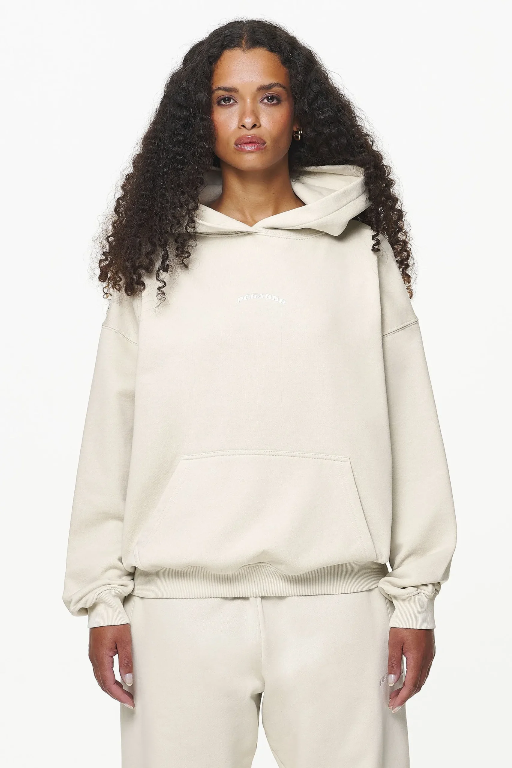 Pegador Hoodies|Camberwell Logo Oversized Hoodie Vintage Washed Bone White