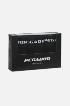 Pegador Underwear|Camino Boxershorts Single Logo 3 Pack Black Black