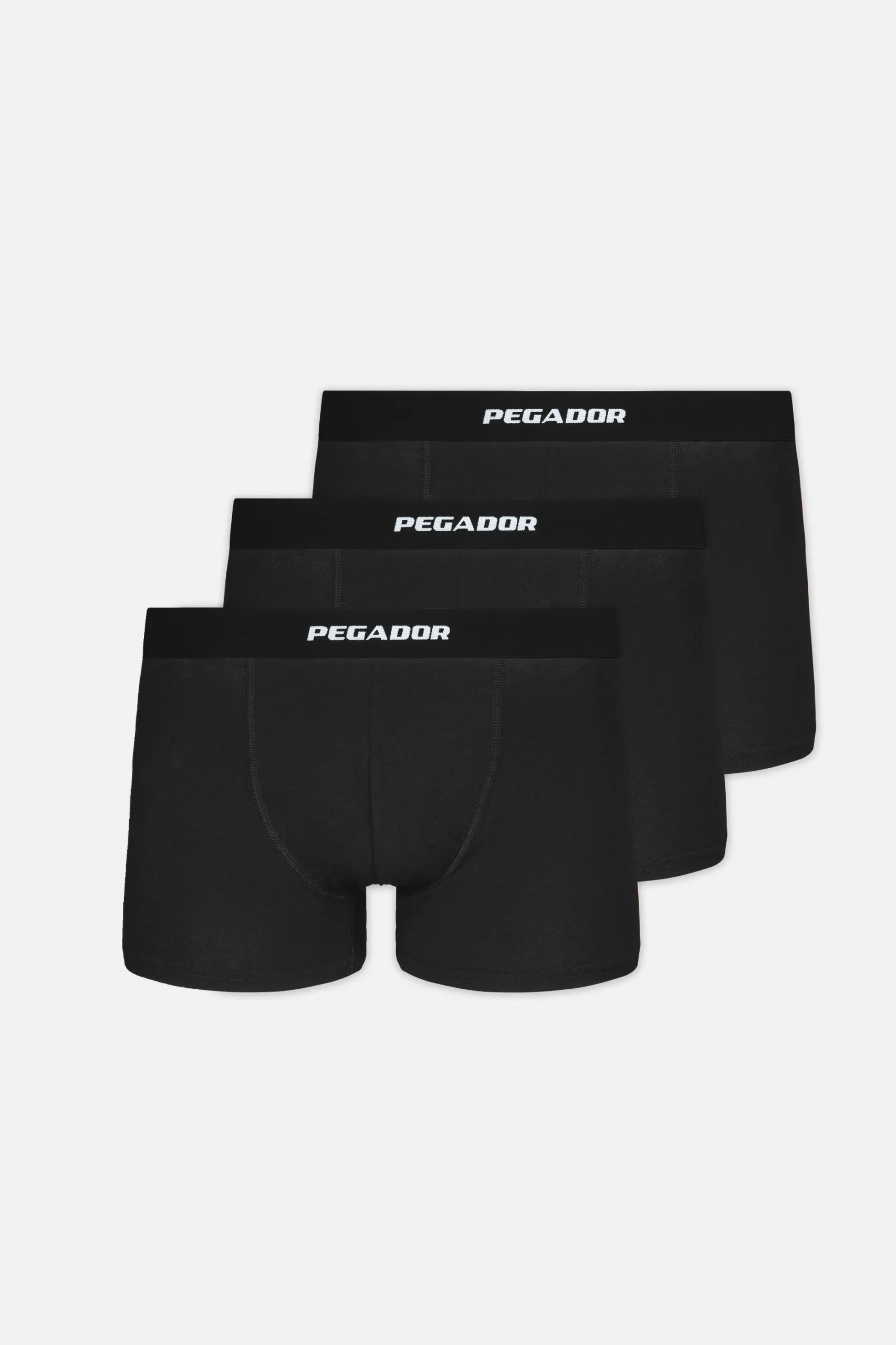 Pegador Underwear|Camino Boxershorts Single Logo 3 Pack Black Black