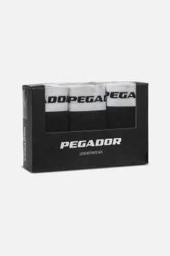 Pegador Underwear|Camino Boxershorts Single Logo 3 Pack Black White Black Black