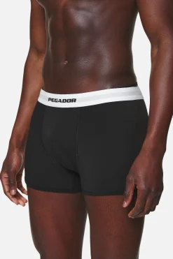 Pegador Underwear|Camino Boxershorts Single Logo 3 Pack Black White Black Black