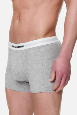 Pegador Underwear|Camino Boxershorts Single Logo 3 Pack Grey Melange White