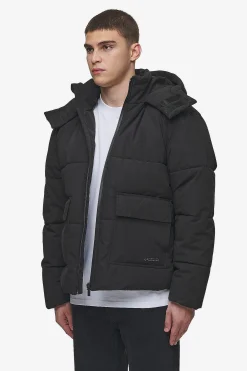 Pegador Jackets|Carvel Water-Reactive Logo Puffer Jacket Black