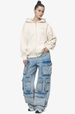 Pegador Jeans|Celina High Waist Cargo Jeans Washed Pale Blue