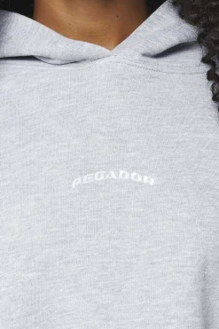 Pegador Hoodies|Chancery Oversized Cropped Hoodie Grey Melange
