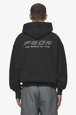 Pegador Hoodies|Zip Hoodies|Charles Oversized Sweat Jacket Washed Black