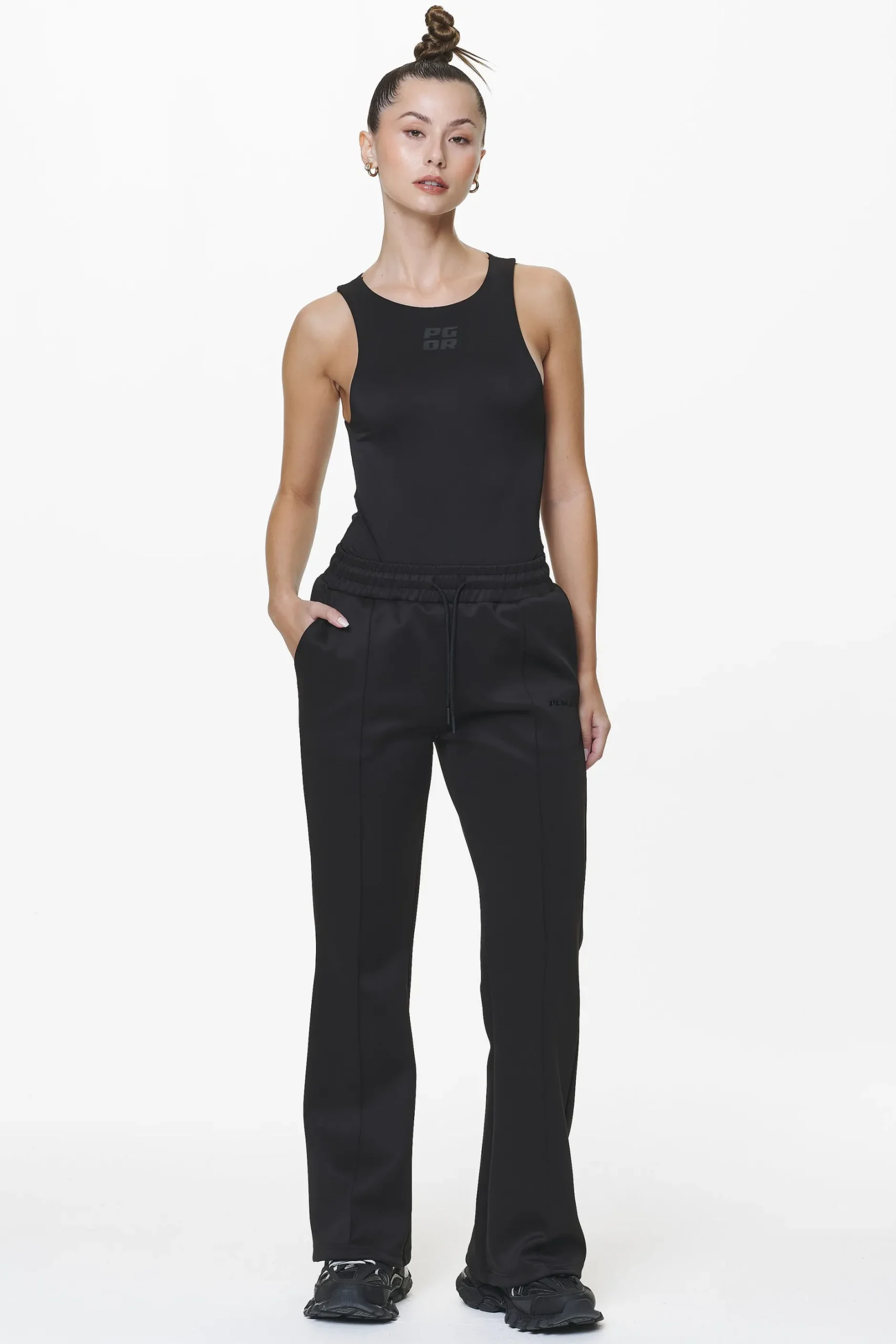 Pegador Pants|Clair Flared Track Pants Black