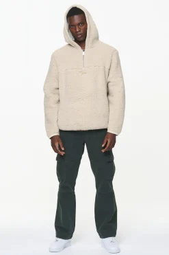 Pegador Hoodies|Clare Teddy Half Zip Hoodie Kingdom Beige