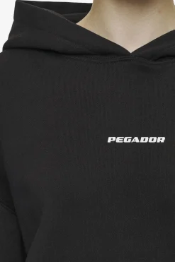 Pegador Hoodies|Clarita Logo Oversized Hoodie  Black White Gum