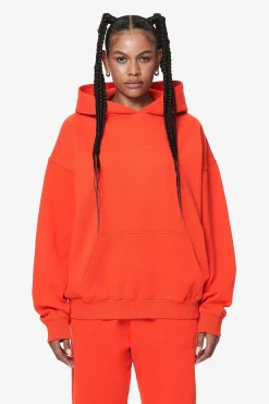 Pegador Hoodies|Clarita Logo Oversized Hoodie Washed Signal Red Gum