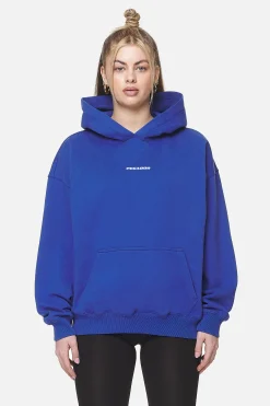 Pegador Hoodies|Clarita Logo Oversized Hoodie Washed True Blue White Gum
