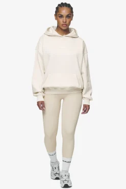 Pegador Hoodies|Clarita Logo Oversized Hoodie White Gum Washed coast sand