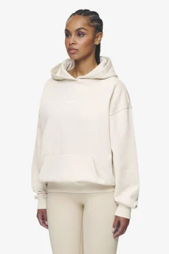 Pegador Hoodies|Clarita Logo Oversized Hoodie White Gum Washed coast sand