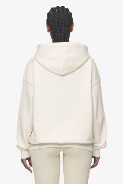 Pegador Hoodies|Clarita Logo Oversized Hoodie White Gum Washed coast sand