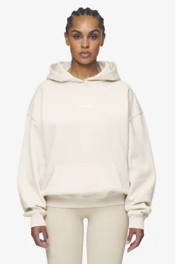 Pegador Hoodies|Clarita Logo Oversized Hoodie White Gum Washed coast sand
