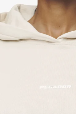 Pegador Hoodies|Clarita Logo Oversized Hoodie White Gum Washed coast sand