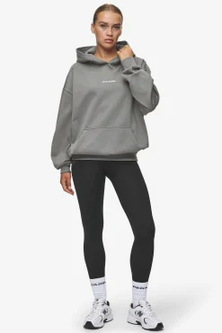 Pegador Hoodies|Clarita Logo Oversized Hoodie Washed Deep Grey White Gum