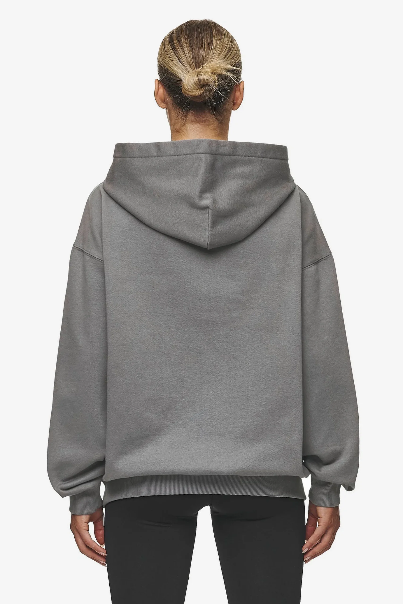 Pegador Hoodies|Clarita Logo Oversized Hoodie Washed Deep Grey White Gum