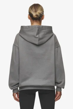 Pegador Hoodies|Clarita Logo Oversized Hoodie Washed Deep Grey White Gum