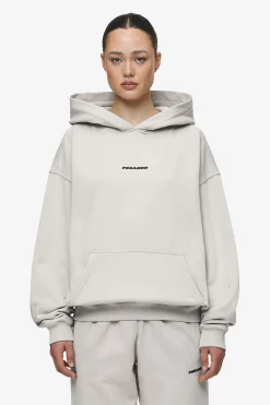 Pegador Hoodies|Clarita Logo Oversized Hoodie Washed Moon Grey Black Gum