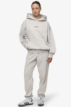 Pegador Hoodies|Clarita Logo Oversized Hoodie Washed Moon Grey Black Gum