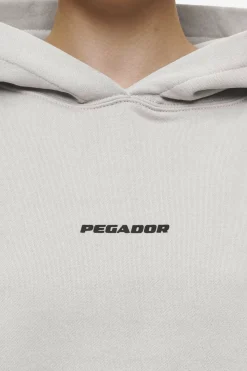 Pegador Hoodies|Clarita Logo Oversized Hoodie Washed Moon Grey Black Gum