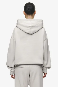Pegador Hoodies|Clarita Logo Oversized Hoodie Washed Moon Grey Black Gum