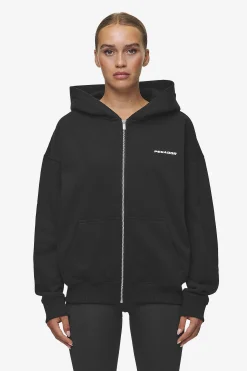 Pegador Hoodies|Zip Hoodies|Clarita Oversized Sweat Jacket Black White Gum