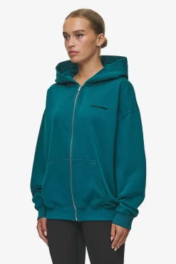 Pegador Hoodies|Zip Hoodies|Clarita Oversized Sweat Jacket Washed Urban Turquoise Black Gum