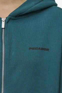 Pegador Hoodies|Zip Hoodies|Clarita Oversized Sweat Jacket Washed Urban Turquoise Black Gum