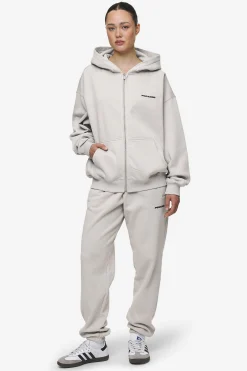 Pegador Hoodies|Zip Hoodies|Clarita Oversized Sweat Jacket Washed Moon Grey Black Gum