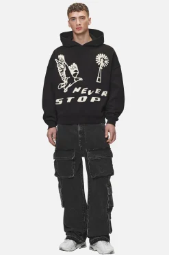 Pegador Hoodies|Clayson Boxy Hoodie Washed Black