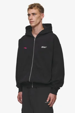 Pegador Hoodies|Zip Hoodies|Clayton Oversized Sweat Jacket Washed Black