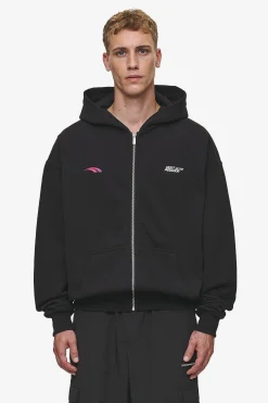 Pegador Hoodies|Zip Hoodies|Clayton Oversized Sweat Jacket Washed Black