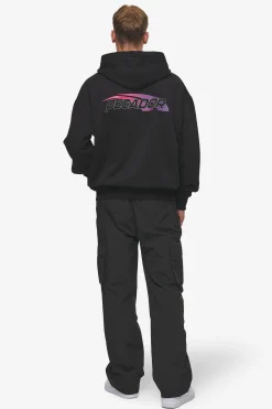 Pegador Hoodies|Zip Hoodies|Clayton Oversized Sweat Jacket Washed Black