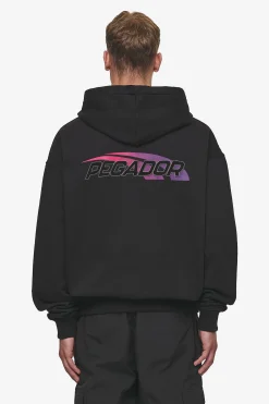 Pegador Hoodies|Zip Hoodies|Clayton Oversized Sweat Jacket Washed Black