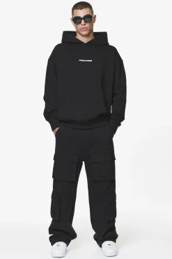Pegador Hoodies|Colne Logo Oversized Hoodie Black