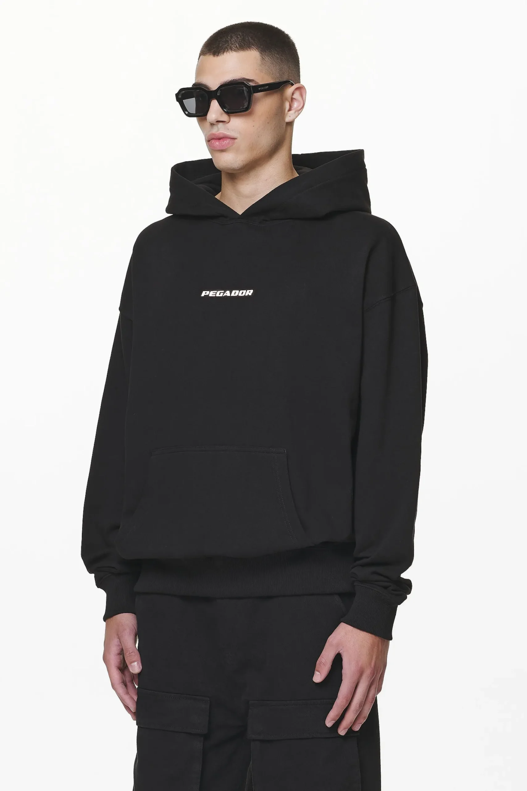 Pegador Hoodies|Colne Logo Oversized Hoodie Black